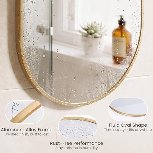 Sweetcrispy Oval Bathroom Wall Mirror, Vanity Mirror, 20x30 Inch - Image 2