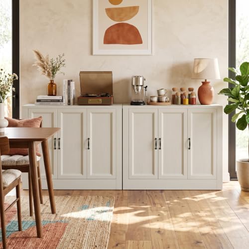 78" Modular Buffet Sideboard Cabinet Set of 2, Large Coffee Bar Station - Image 3