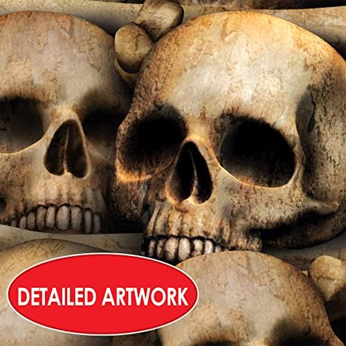 Beistle Catacombs Backdrop Wall Decorations – 2 Realistic Skull and Bone - Image 3