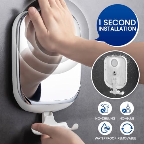 TAILI Shower Mirror Fogless for Shaving, Fogless Mirror Suction Wall Mounted - Image 2