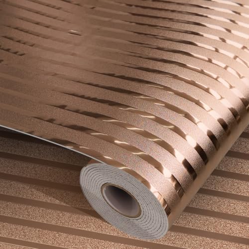 2mm Thick Peel and Stick Wallpaper Glossy Striped Texture Wall Panels by MANONIRIA