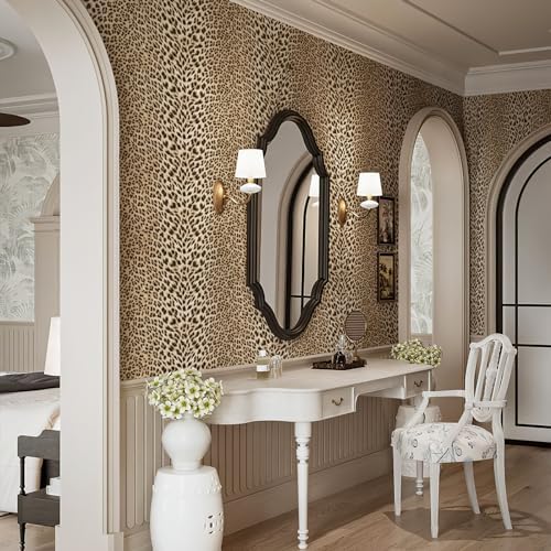 Simon&Siff Leopard Print Non-Pasted Embossed Wallpaper 17.3 in x 19.7 ft - Image 5