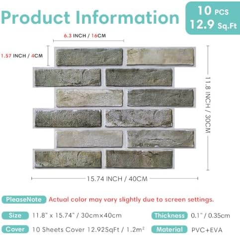 Commomy 3D Faux Brick Peel and Stick - Image 5