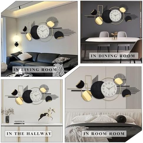 Modern Large Wall Clock Decorative Metal Art - Image 5