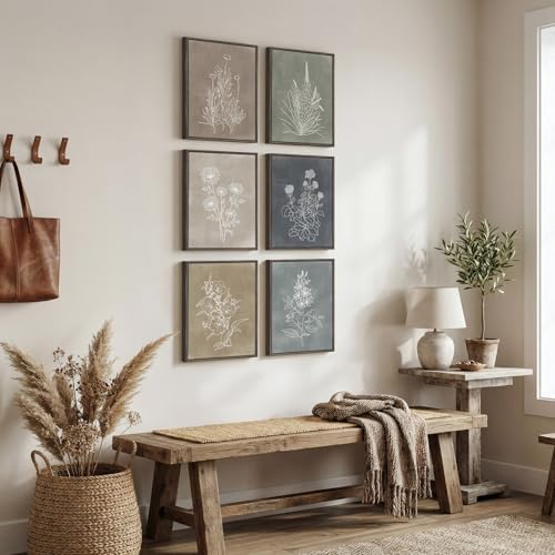 Framed Neutral Vintage Botanical Wall Art Set - Image 6