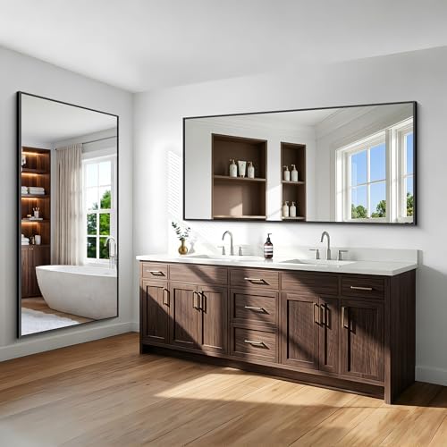 72x36 inch Large Black Bathroom Mirror, Rectangle Mirror - Image 7