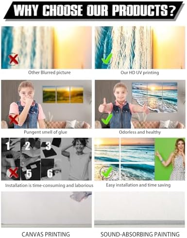 Acoustic Panels Beach Art, Sound Proofing Wall Panels, Noise Absorbing - Image 3