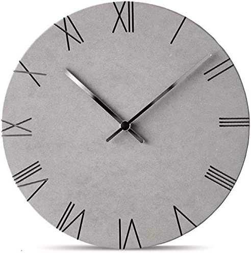 Stephanie Imports Modern Minimalist Concrete Hiding Gray Silent Wall Clock by StephanieImports