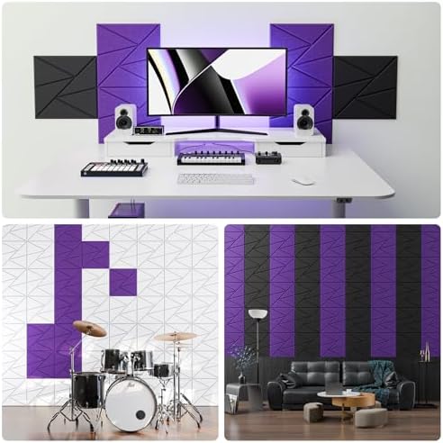 12 Pack Self-Adhesive Acoustic Panels, Sound Proof Foam Panels - Image 4