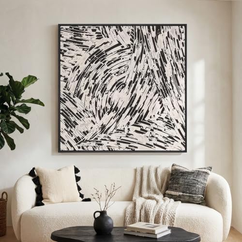 Extral Large Framed Black White Abstract Wall Art - Image 5