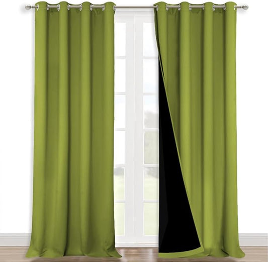 NICETOWN Full Shading Curtains for Windows, Fresh Green, 52 inches W x 95 by NICETOWN