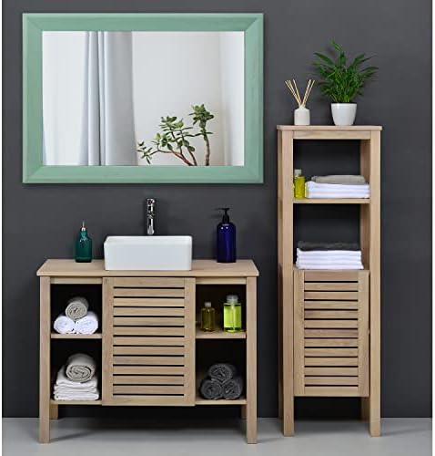 AAZZKANG Wood Framed Mirror Rectangle Modern Farmhouse Wall Mirrors Decor Large - Image 6
