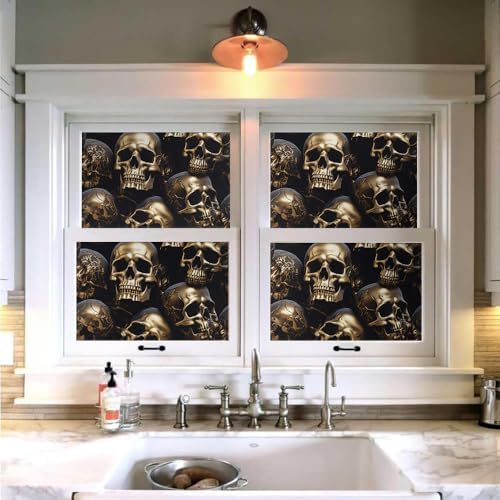 18"x236" Black Gold Creative Gothic Skull Peel and Stick Self Adhesive - Image 4