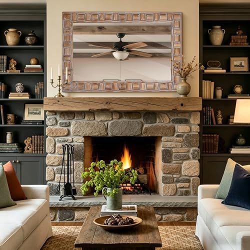 36x24 Inch Rustic Rectangle Wall Mirror - Image 5