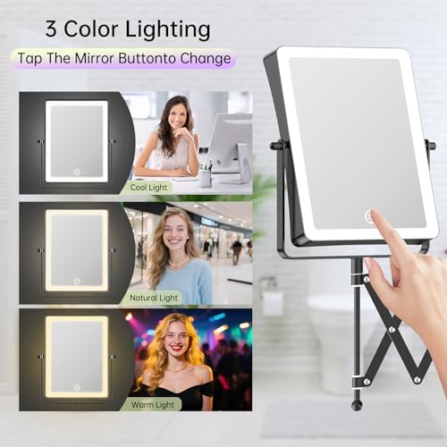 FASCINATE 8.7" 5000mAh Rechargeable Wall Mounted Makeup Mirror - Image 5