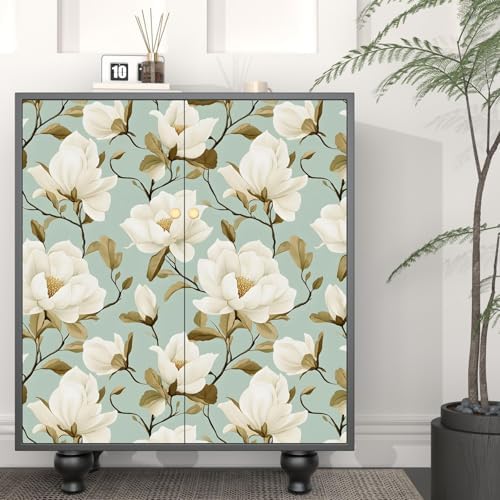 Laatse Vintage Blue Floral Bird Wallpaper Peel and Stick 17.5" × 393" - Image 3