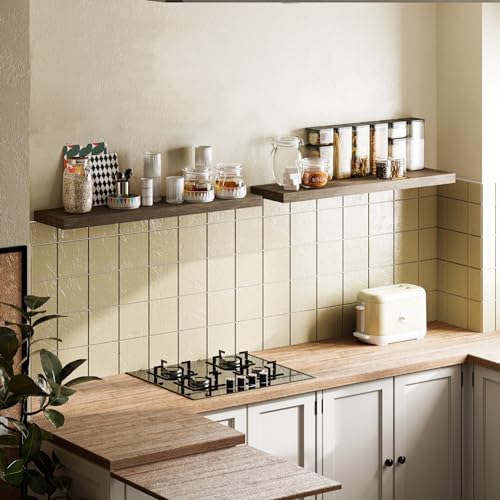 BAMEOS Floating Shelves, 40 in W x 8in D Wall Mounted Wooden Shelves - Image 6