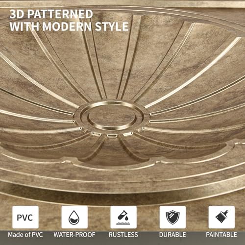 Art3dwallpanels Ceiling Tiles, 24 x 24 Inch, Antique Gold, 12 Pack - Image 2