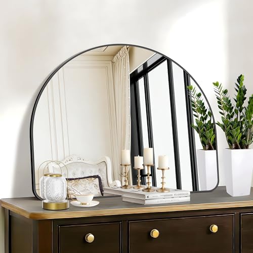 FORBATH Arched Bathroom Mirror 36x30 Inch, Hanging or Leaning Against Wall by AvaMalis