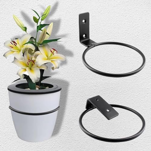 Jiozermi 6 Pack 6 inch Flower Pot Holder Ring, Wall Mounted - Image 6