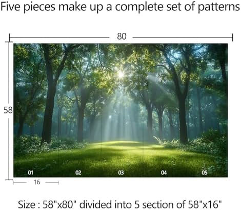 Mural of a Green Forest bathed in Sunlight self-adhesive-58 x80 - Image 4