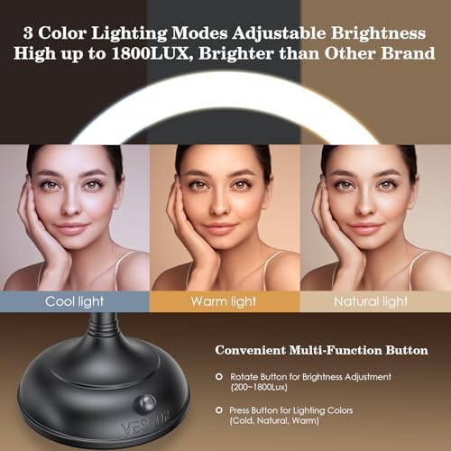 Professional 8.5" Large Lighted Makeup Mirror - Image 4