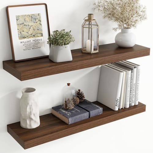 36 Inch Floating shelves for Wall, 8 Inch Deep, Invisible Brackets by Axeman