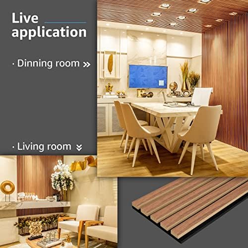 Art3d 4-Pack Soundproof Wood Slat Wall Panels, 94.5 x 7.9 Inch - Image 5
