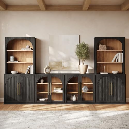 BELLEZE Jagger 130" Wall Unit 5-Piece Modular TV Stand - Image 4