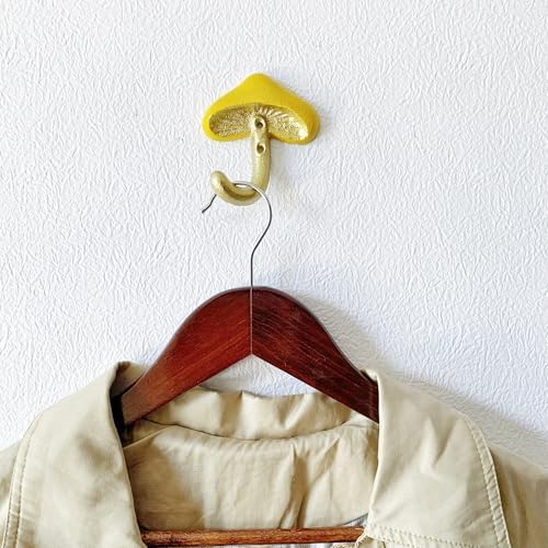Rustic Mushroom-Shaped Decorative Wall Hook Rack Hangers - Image 3