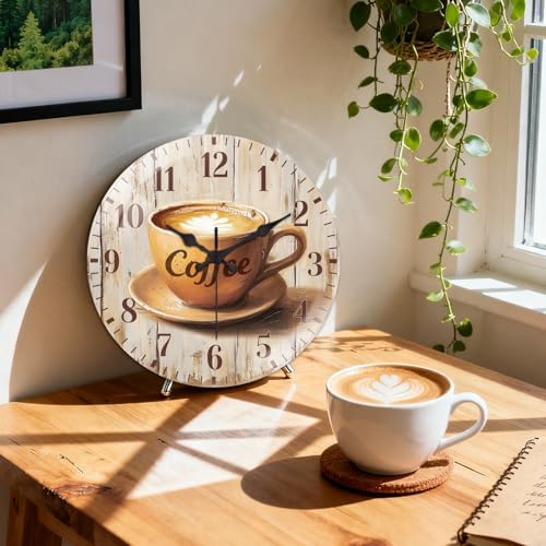 peacoblue Coffee Wall Clocks Battery Operated - Image 3