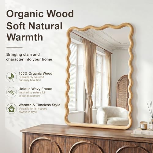 Wavy Wood Bathroom Mirror - Image 4