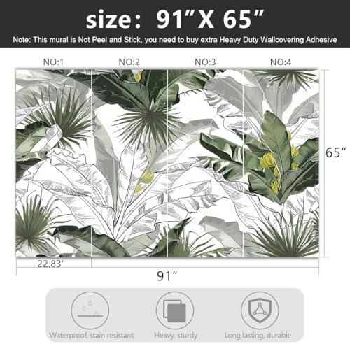 -Tropical Botanical Banana Leaf Large Backdrop Fabric Wallpaper Leaf Living - Image 4