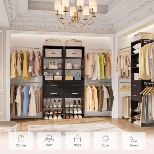 Walk-in Closet System, Wall Mounted Garment Rack, Closet Shelving Black - Image 7