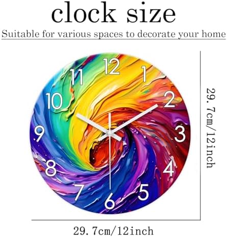 Analog Abstract Wall Clocks Battery Operated 12 Inch - Image 6