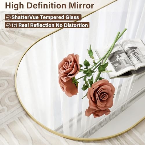 HARRITPURE Full Body Mirror 180 x 66 cm, Curved Standing Mirror - Image 5