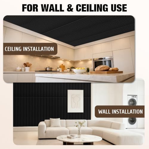 12 Pcs 3D PVC Slat Wall Panels, 2x4 FT Ceiling Panels, Drop Ceiling Tiles - Image 3