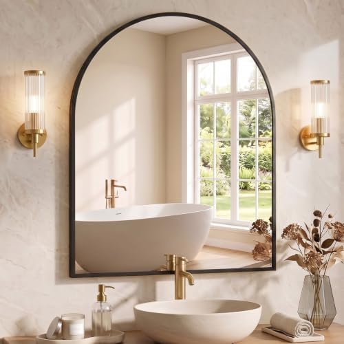 NEWBULIG 32"X30" Arched Bathroom Wall Mirror by NEWBULIG