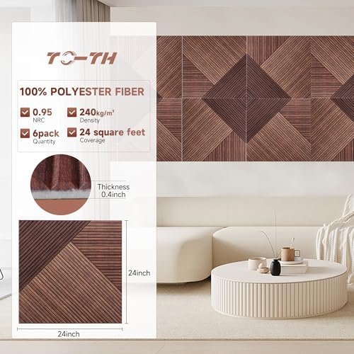 TO-TH Sound Proofing Panel Peel and Stick Wall Panels 6Pack - Image 2