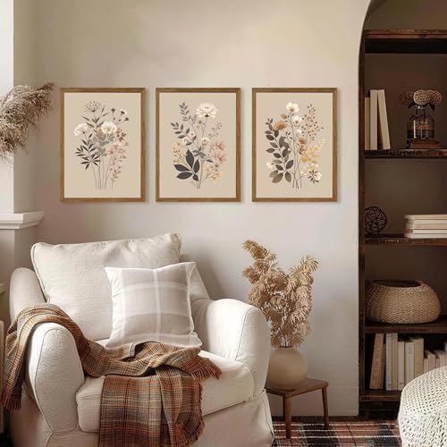 AVECCO 3 Piece Sage Eucalyptus Botanical Framed Canvas Wall Art 12x16 in - Image 4