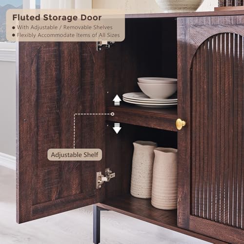 IFGET 34" Tall Modern Arched Sideboard Buffet Cabinet - Image 4
