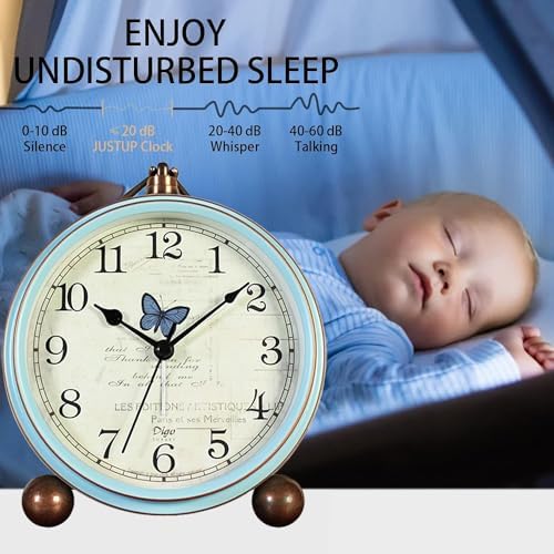 Maxspace 5.2in Analog Clock, Retro Silent Desk Clock Non-Ticking & Battery - Image 3