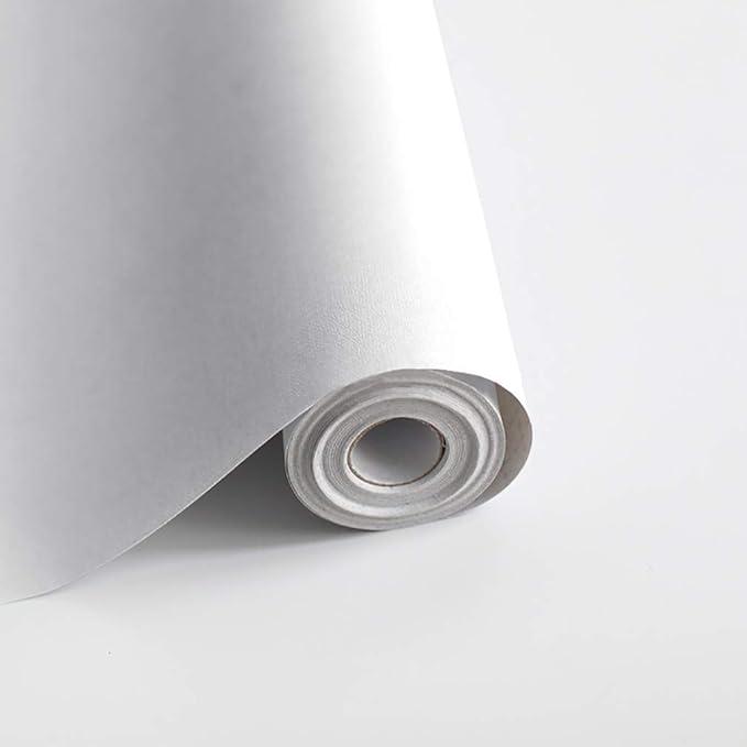 Safiyya 984.2"x17.7" Peel and Stick Wallpaper White Contact Paper Modern Wall by SAFIYYA