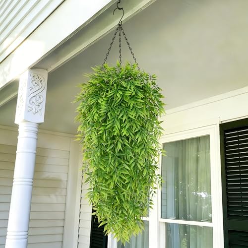 Waipfaru 4Pcs Artificial Hanging Plants, Fake Willow Leaves Vines - Image 4