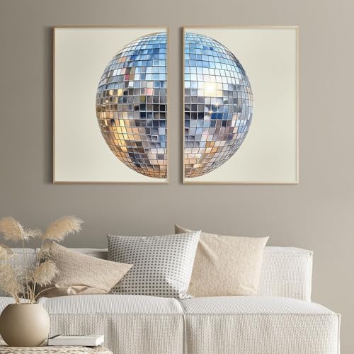 Baccone Disco Ball Wall Art Aesthetic Preppy Canvas Wall Decor Disco Ball by Baccone