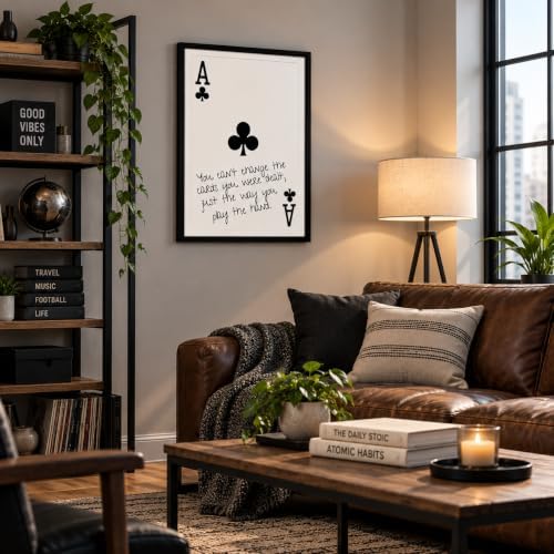 GEFQBBLD Black Framed Ace of Clubs Canvas Wall Art - Image 4