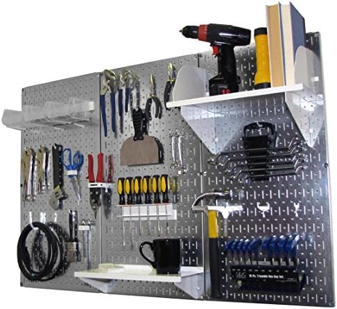 Wall Control Pegboard Organizer 4 ft. Metal Pegboard Standard Tool Storage Kit by Wall+Control