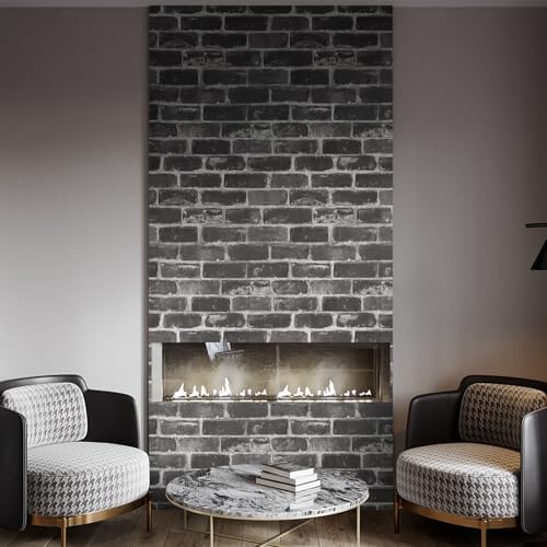 Grey Brick Peel and Stick Wallpaper - Image 5