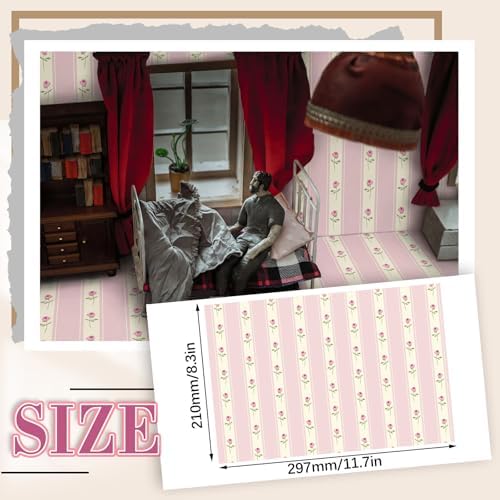 Flutesan 12 Pcs Miniature Dollhouse Wallpaper - Image 2