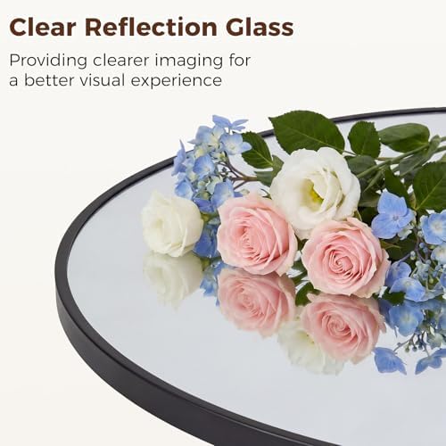 Sweetcrispy 24 Inch Round Wall Mirror, Bathroom Mirrors - Image 3
